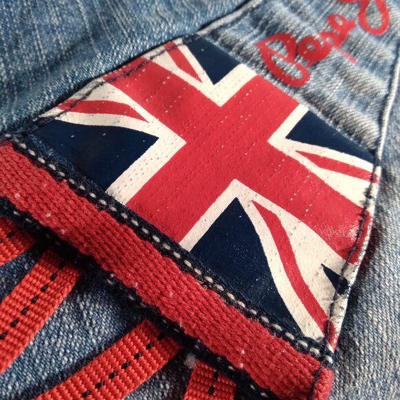 Pepe Jeans 31st ANNIVERSARY London Union Jack British Flag FLARED JEANS 25x29 - Picture 8 of 16